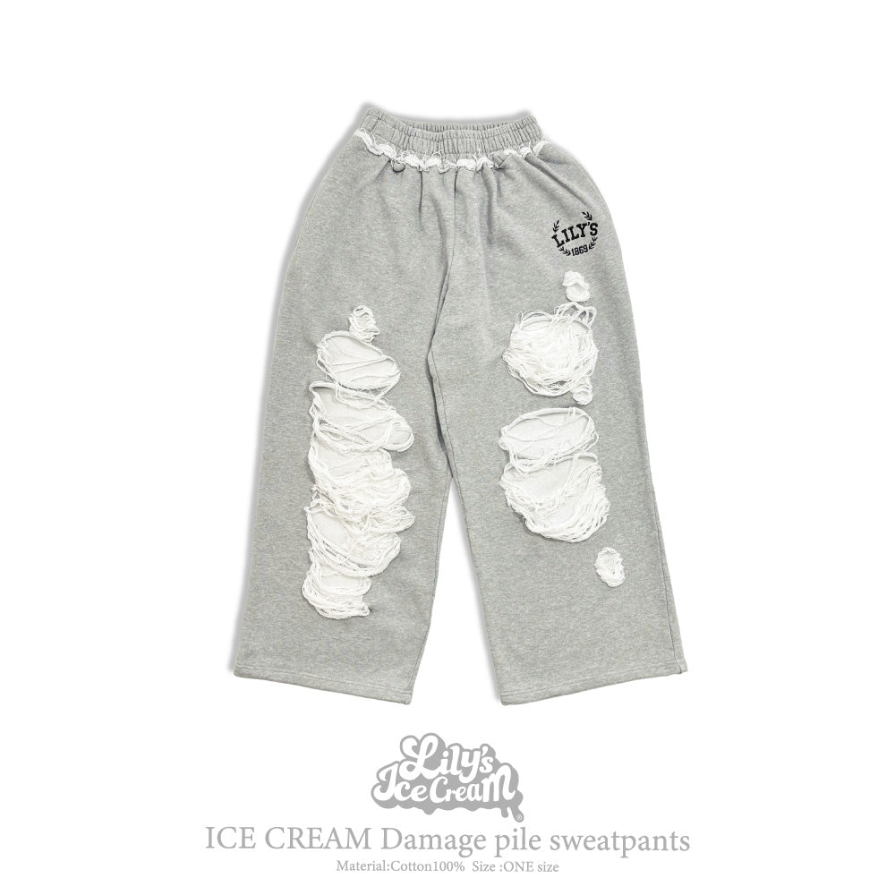 ICE CREAM Damage pile sweatpants