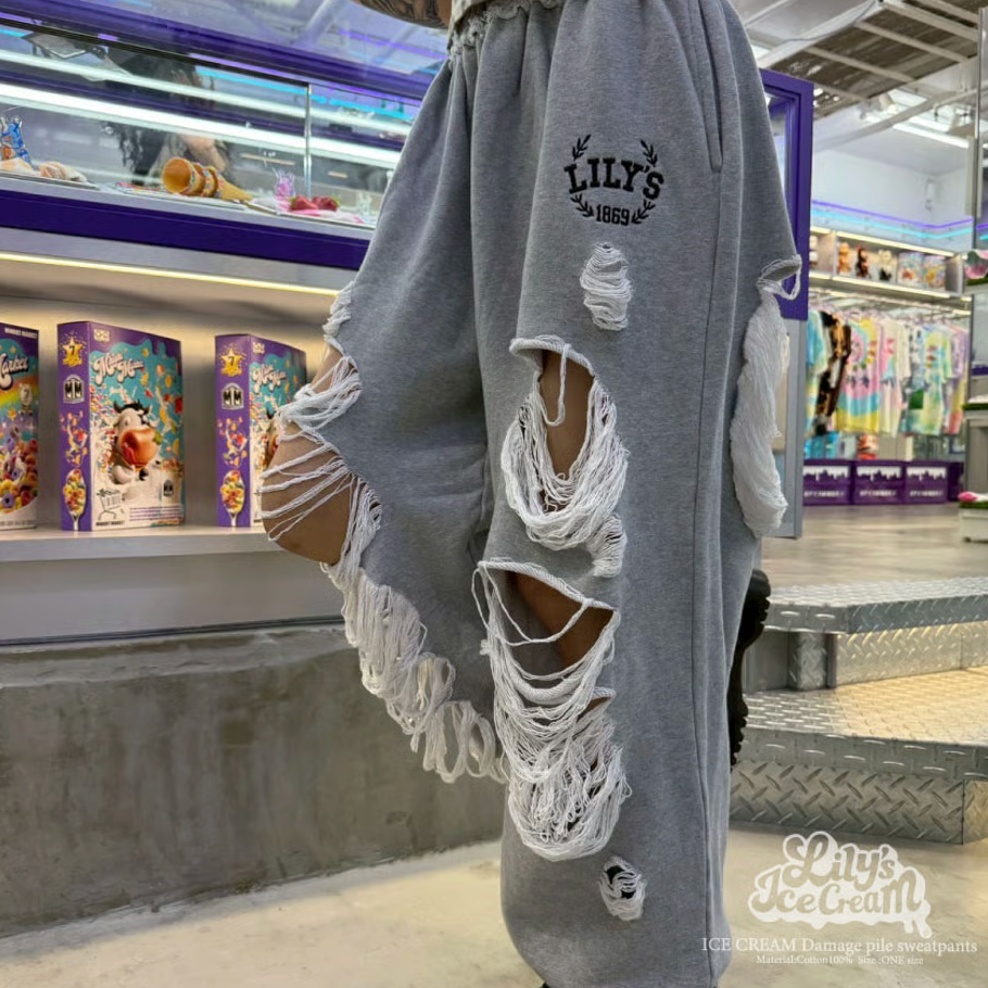 ICE CREAM Damage pile sweatpants