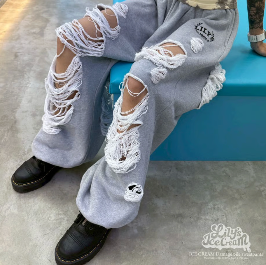 ICE CREAM Damage pile sweatpants