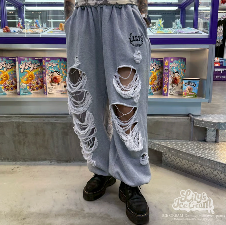 ICE CREAM Damage pile sweatpants