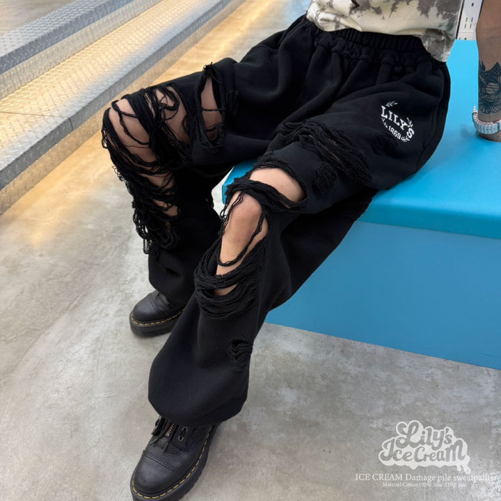 ICE CREAM Damage pile sweatpants
