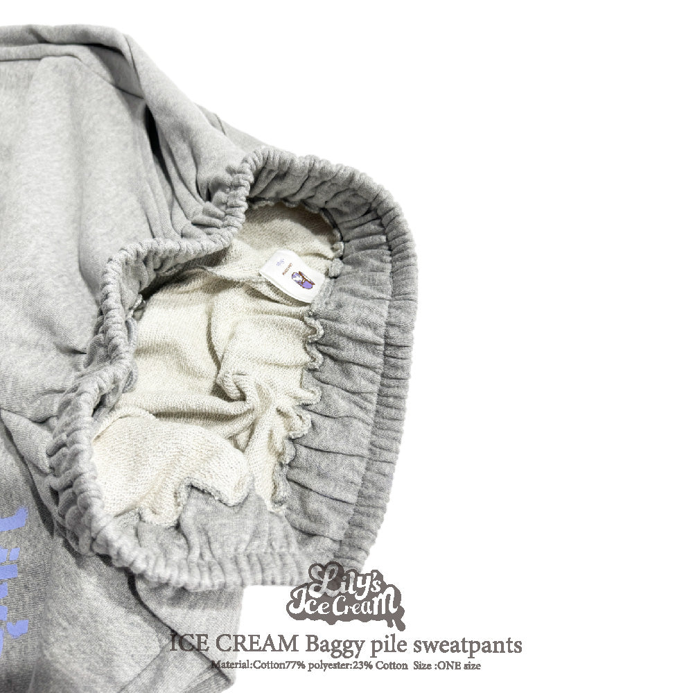 ICE CREAM Baggy pile sweatpants【sakura】