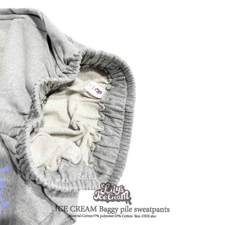 ICE CREAM Baggy pile sweatpants【sakura】