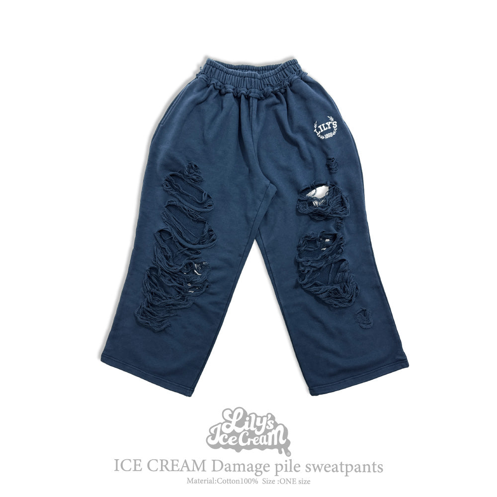 ICE CREAM Damage pile sweatpants