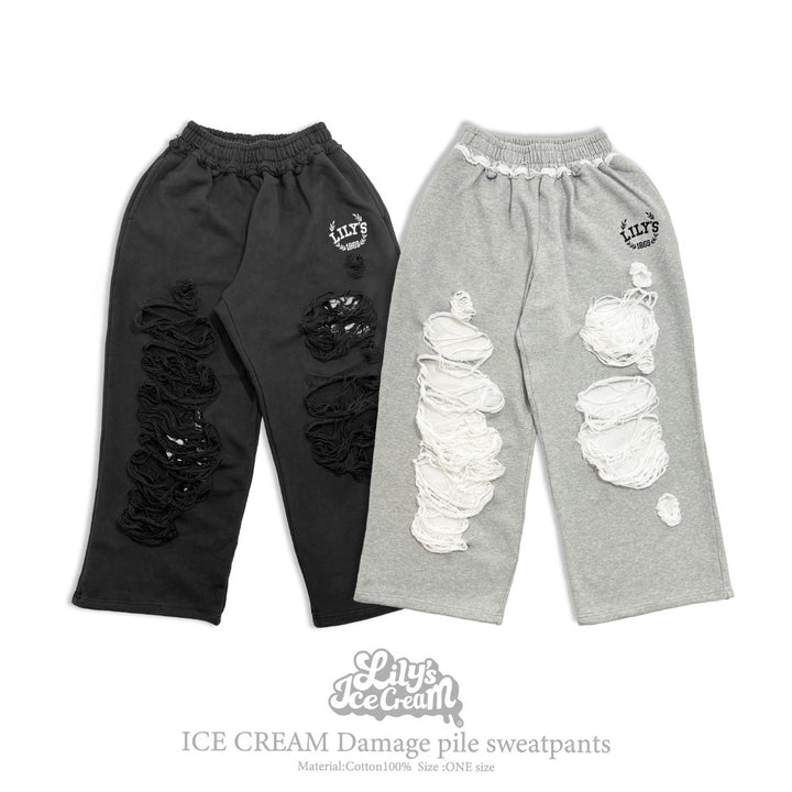 ICE CREAM Damage pile sweatpants