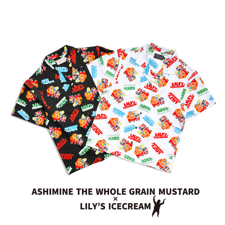 ASHIMINE THE WHOLE GRAIN MUSTARD × LILY'S ICECREAM【Aloha shirt】