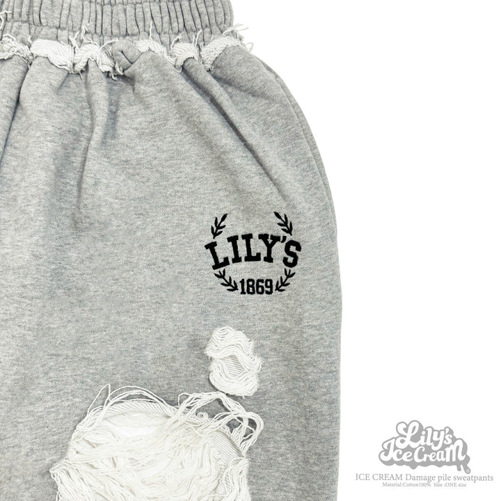 ICE CREAM Damage pile sweatpants