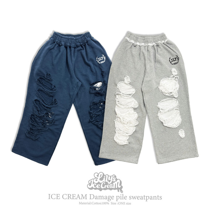ICE CREAM Damage pile sweatpants