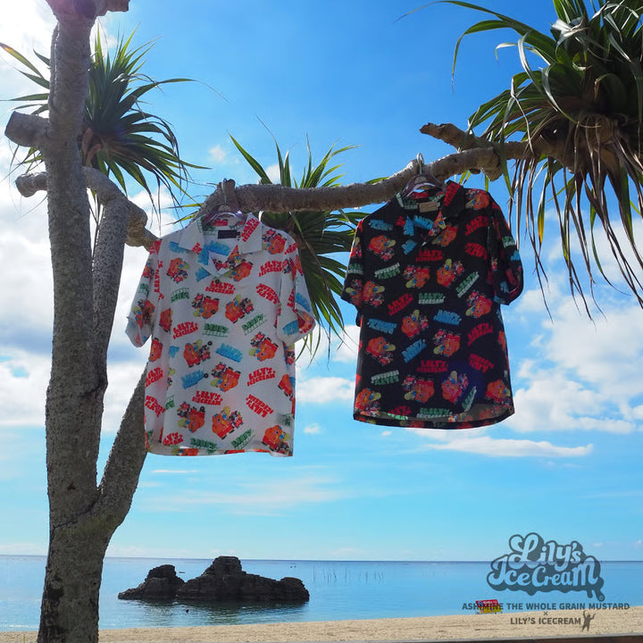 ASHIMINE THE WHOLE GRAIN MUSTARD × LILY'S ICECREAM【Aloha shirt】