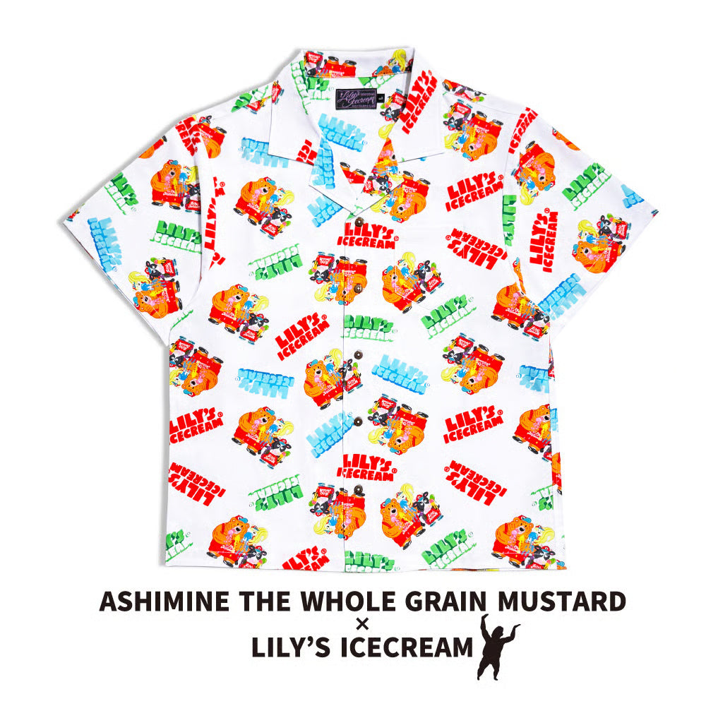 ASHIMINE THE WHOLE GRAIN MUSTARD × LILY'S ICECREAM【Aloha shirt】