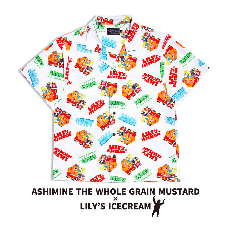 ASHIMINE THE WHOLE GRAIN MUSTARD × LILY'S ICECREAM【Aloha shirt】