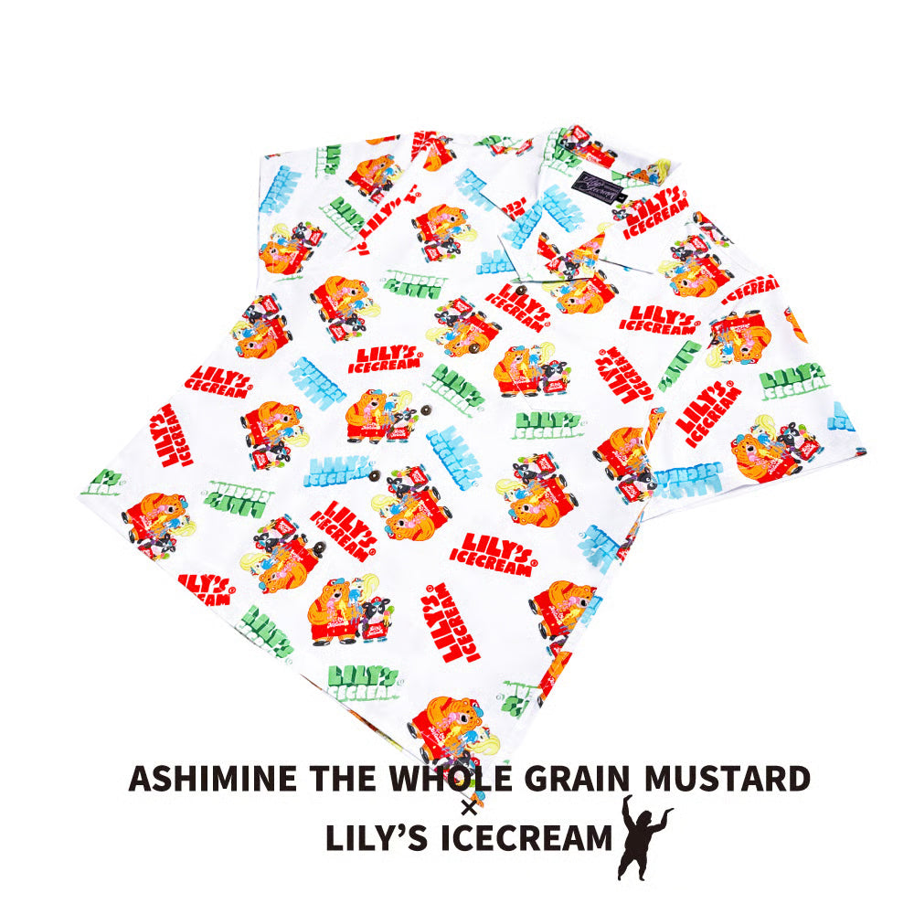 ASHIMINE THE WHOLE GRAIN MUSTARD × LILY'S ICECREAM【Aloha shirt】