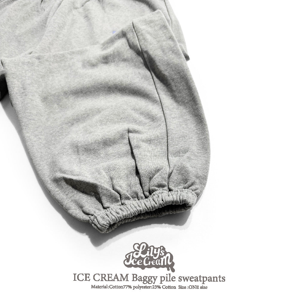 ICE CREAM Baggy pile sweatpants【sakura】